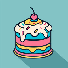Colorful Illustrated Cake with Sprinkles