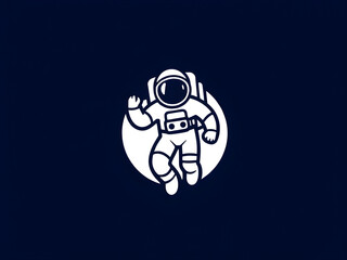 Fototapeta premium space astronaut logo, minimalistic design 