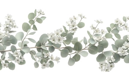 Obraz premium Delicate Floral Pattern with Ornate Botanical Elements for Design