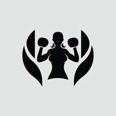 Strong Female Boxer Vector, Athletic Woman Fighter in Sportswear, Fitness & Gym Mascot Clipart