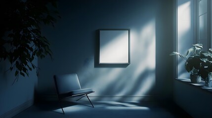 Cozy Single Sofa in Peaceful Room with Natural Light and Plants