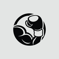 Victory Boxer Champion Vector, Muscular Fighter with Gloves Raised in Ring, Boxing Winner Clipart Design