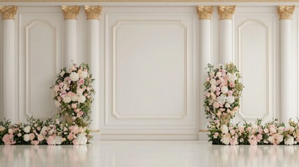 Luxurious Floral Garden with Elegant Gold Metallic Touches in Classic Interior Setting