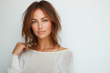 Minimalist Portrait of Beautiful Young Woman in Soft Natural Light