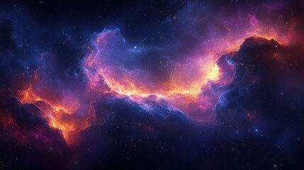 Fototapeta premium Stunning Nebula with Vibrant Colors and Starry Background in Outer Space for Cosmic Imagery and Astronomy Projects