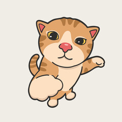 Punch Cat Meme Sticker T-shirt Vector Cute Illustration