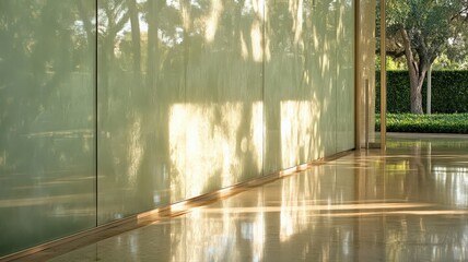 Fototapeta premium Sunlight and Shadows on Polished Floor in Modern Building