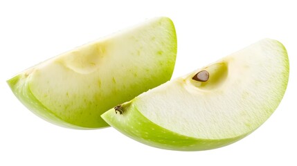 Fresh Green Apple Slice Isolated on White Background for Food Use