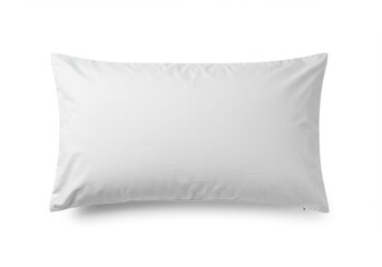 White rectangular pillow on white background for bed or sofa isolated against plain backdrop