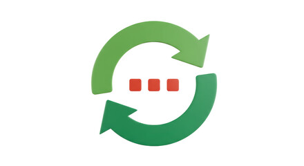 Isolated Recycle Symbol with Message Icon