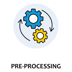 Data Pre-processing Workflow Flat Vector Icon design