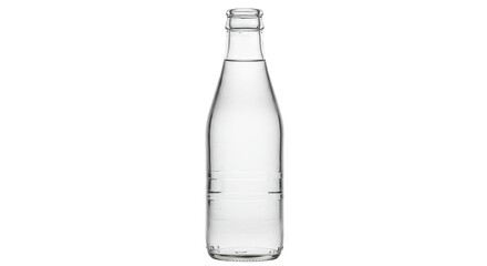 Isolated Clear Glass Bottle with Water