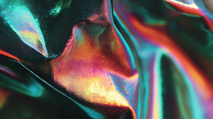 Naklejka premium Holographic Shimmer Oil Texture With High Contrast Background Wallpaper