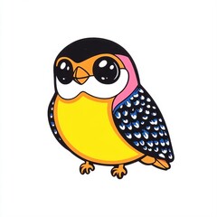 Obraz premium Cute cartoon bird character with vibrant colors and a cheerful expression, perfect for various creative projects