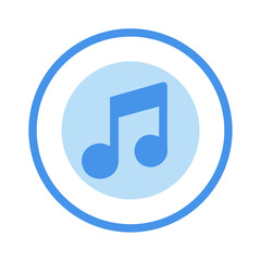 Music Note in Circular Icon Design