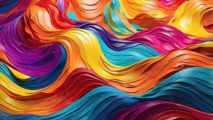 Obraz premium Abstract image featuring flowing, wavy lines in vibrant shades of blue