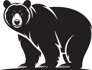 Vector illustration logo bear silhouette 
