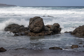 Waves and rocky Atlantic ocean coast, Spain