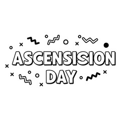 Ascension Day graphic, bold font, retro style