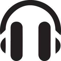 Silhouette vector of headphones icon, perfect for music, audio, podcast, and tech design themes. EPS file suitable for digital, print, and UI applications.