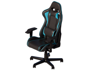 Gaming Chair E-sport. Black and Blue Gaming Chair. Front views