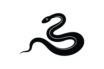 Snake silhouette icon on white background