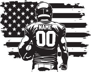 Patriotic American Football Player SVG | USA Flag Sports Silhouette