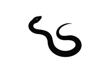 Fototapeta premium Snake silhouette icon