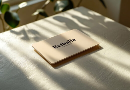 Curve Rectangle Business Card Mockup Template