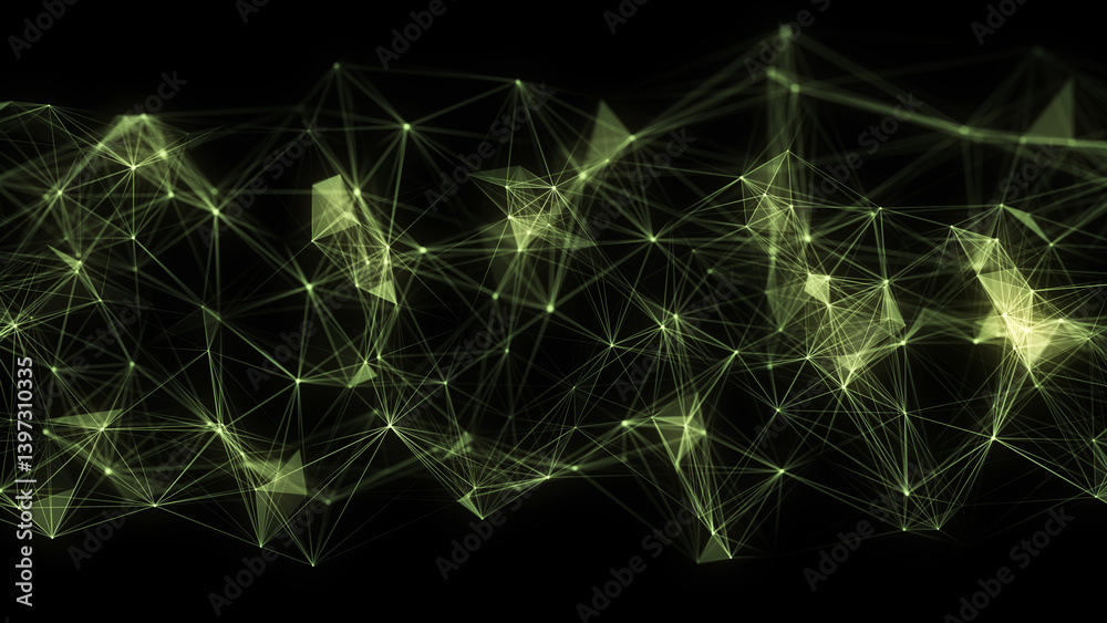 Poster business futuristic backdrop. network connection structure cyberspace with moving particles. abstrac