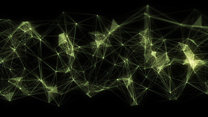 Business futuristic backdrop. Network connection structure cyberspace with moving particles. Abstract cyber security background. 3D rendering.