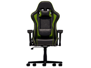 Gaming Chair E-sport. Black and Green Gaming Chair. Front views