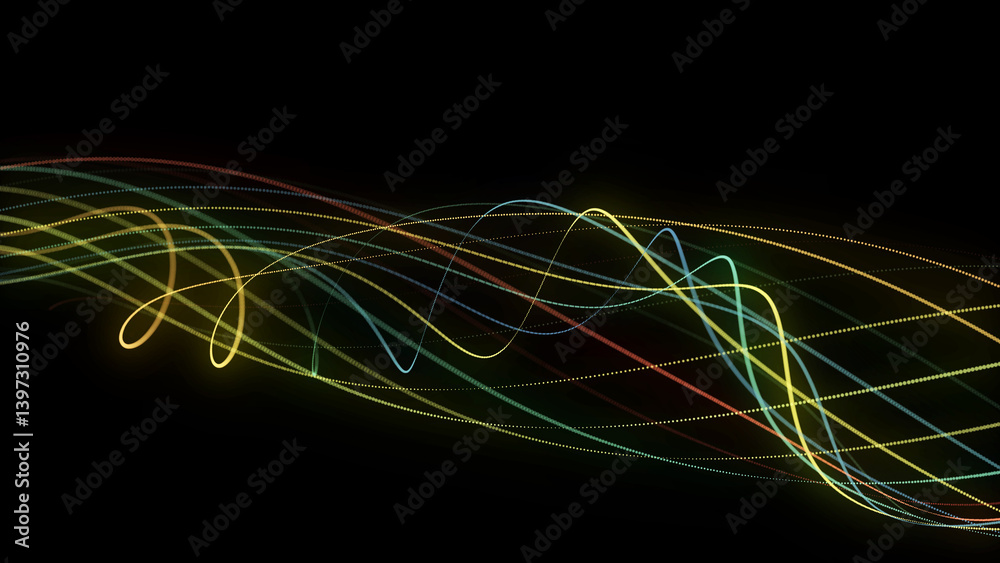Poster abstract wave with lines. digital frequency track equalizer. illustration dynamic music wave. techno