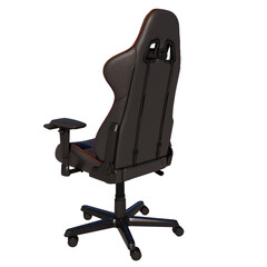 Gaming Chair E-sport. Black and Red Gaming Chair. Back View