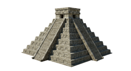 Isolated Ancient Mayan Pyramid