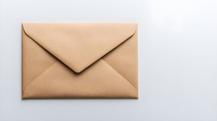 Brown Envelope on White Background for Correspondence and Mailing
