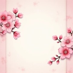Fototapeta premium pink background with flowers