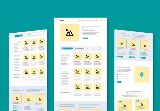 Modern eCommerce Wireframe Landing Page Template for Product Listings