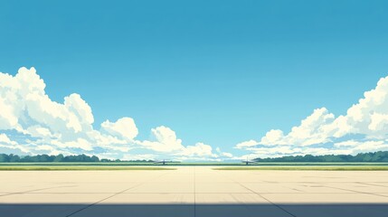 Clean Airport Background Featuring Open Sky and Design Space