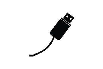 USB silhouette on white background