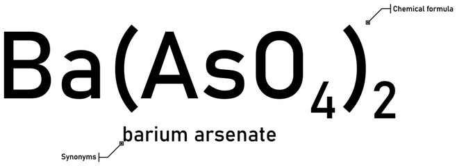 Barium arsenate chemical formula and synonyms with callout titles