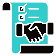 Commitment, Hybrid Work Glyph Dual Tone Design Vector Concept