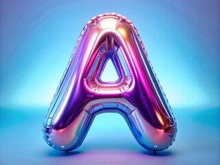 Hologram Metallic A Alphabet Balloon generative ai