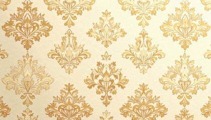 Fototapeta premium Geometric Damask Motif with Cream and Beige Hues, damask, cream, geometric