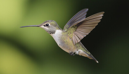 Fototapeta premium Hummingbird in Flight Green, Tiny, Wings, Feathers, Nature
