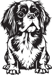 Fototapeta premium Dog Cavalier King Charles Spaniel. Hand drawn vector illustration 