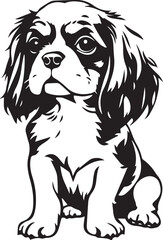 Dog Cavalier King Charles Spaniel. Hand drawn vector illustration	