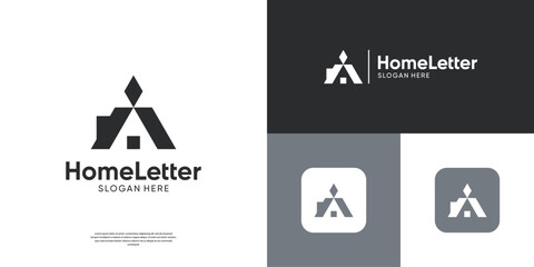 Abstract home logo design template. Usable for building, real estate, residential.