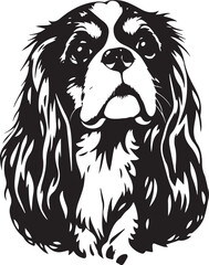 Obraz premium Dog Cavalier King Charles Spaniel. Hand drawn vector illustration 