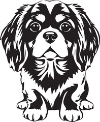 Dog Cavalier King Charles Spaniel. Hand drawn vector illustration	